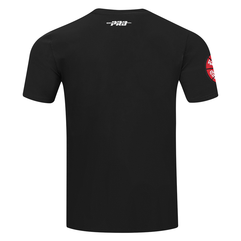 NBA CHICAGO BULLS TEAM BADGE T-SHIRT EN JERSEY SIMPLE POUR FEMME POUR HOMME (NOIR)