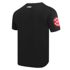 NBA CHICAGO BULLS TEAM BADGE T-SHIRT EN JERSEY SIMPLE POUR FEMME POUR HOMME (NOIR)