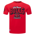 NBA CHICAGO BULLS TEAM BADGE T-SHIRT EN JERSEY SIMPLE POUR FEMME POUR HOMME (ROUGE)