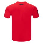 NBA CHICAGO BULLS TEAM BADGE T-SHIRT EN JERSEY SIMPLE POUR FEMME POUR HOMME (ROUGE)