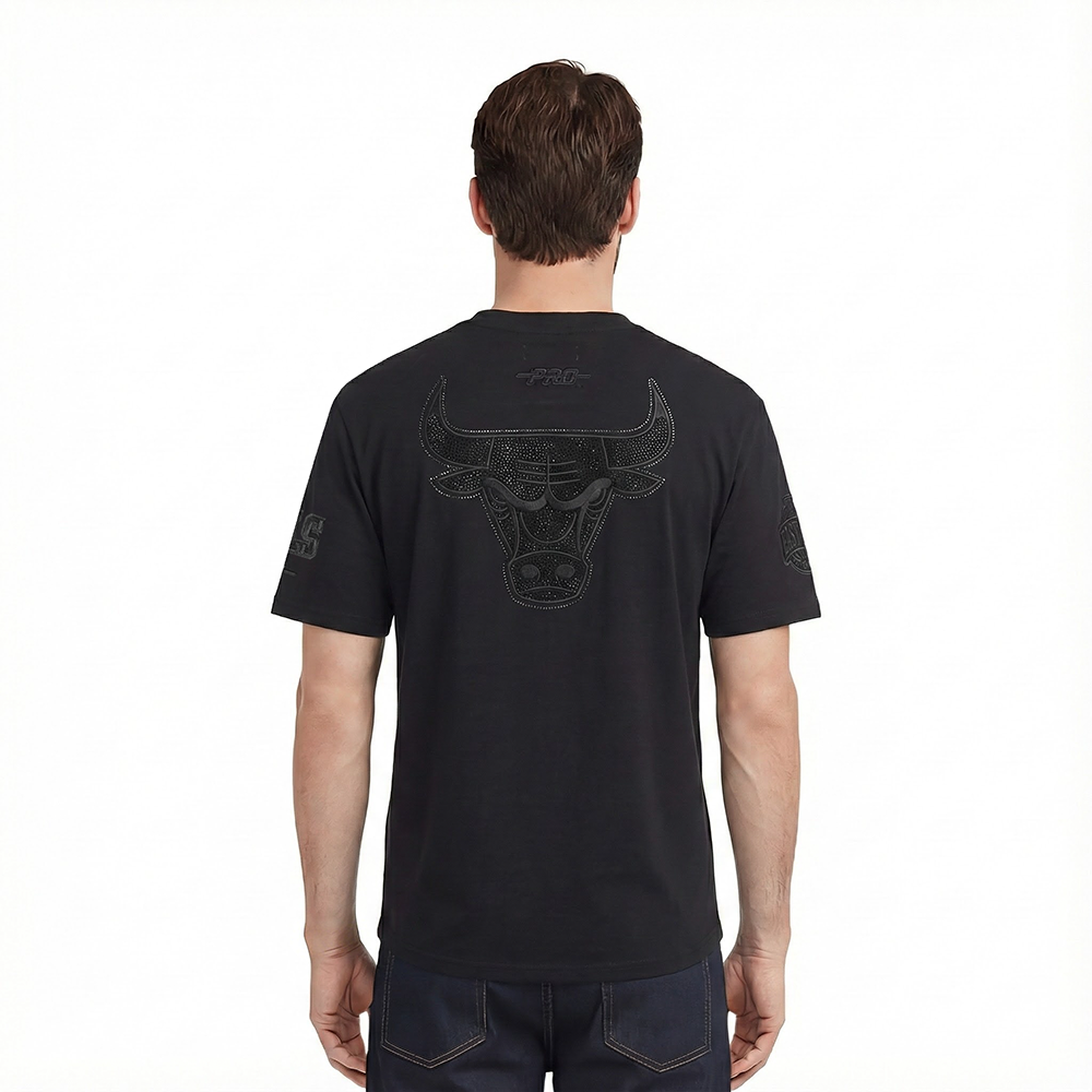 NBA CHICAGO BULLS BLACKOUT MEN'S CJ DROP SHOULDER TEE (BLACK)