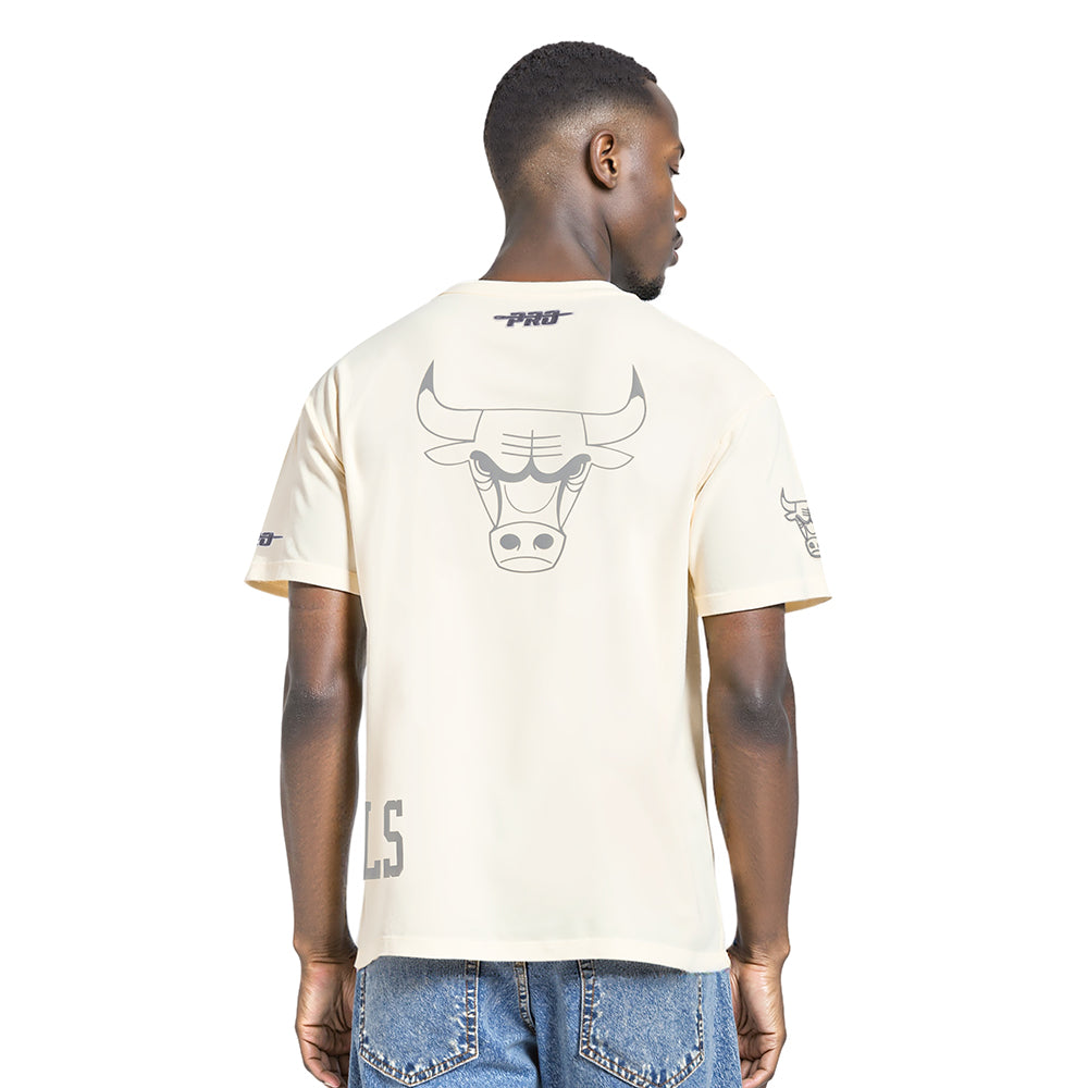 NBA CHICAGO BULLS STREET TEAM MEN'S CJ DROP SHOULDER TEE (EGGSHELL)