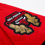 NBA CHICAGO BULLS LOGO MEN'S MESH BUTTON DOWN JERSEY (RED)
