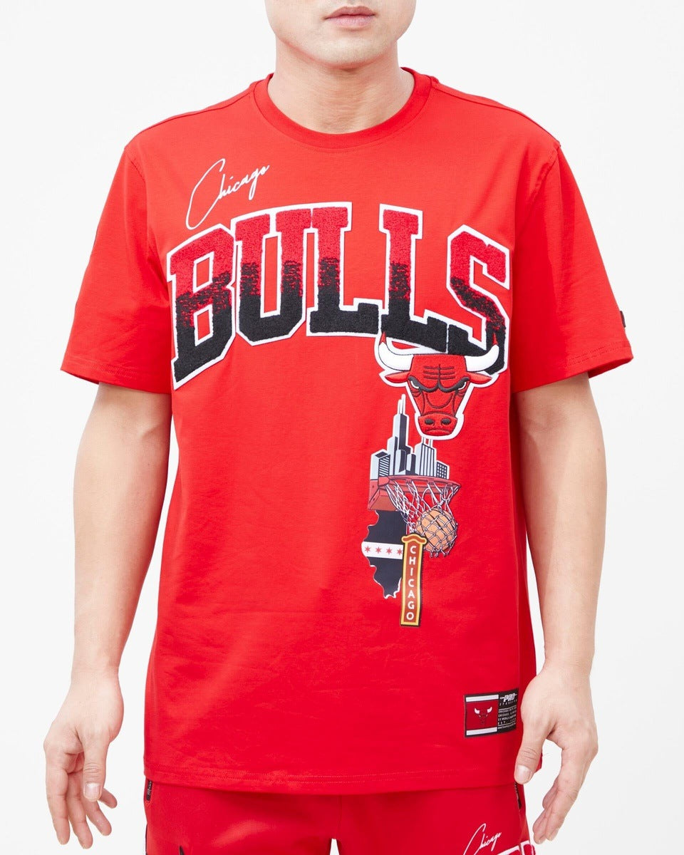 NBA CHICAGO BULLS T-SHIRT HOMETOWN POUR HOMME (ROUGE)