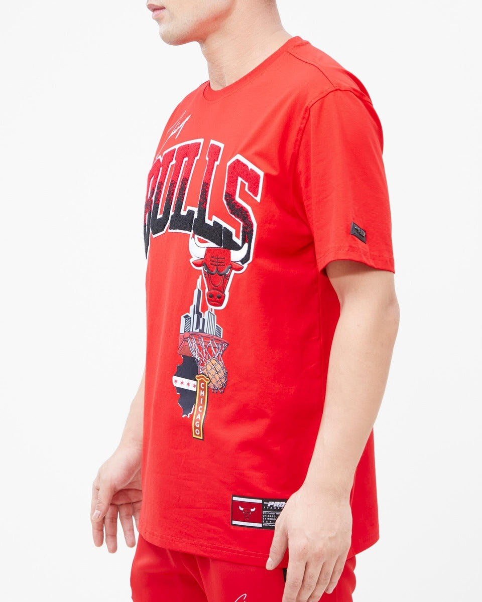 NBA CHICAGO BULLS T-SHIRT HOMETOWN POUR HOMME (ROUGE)