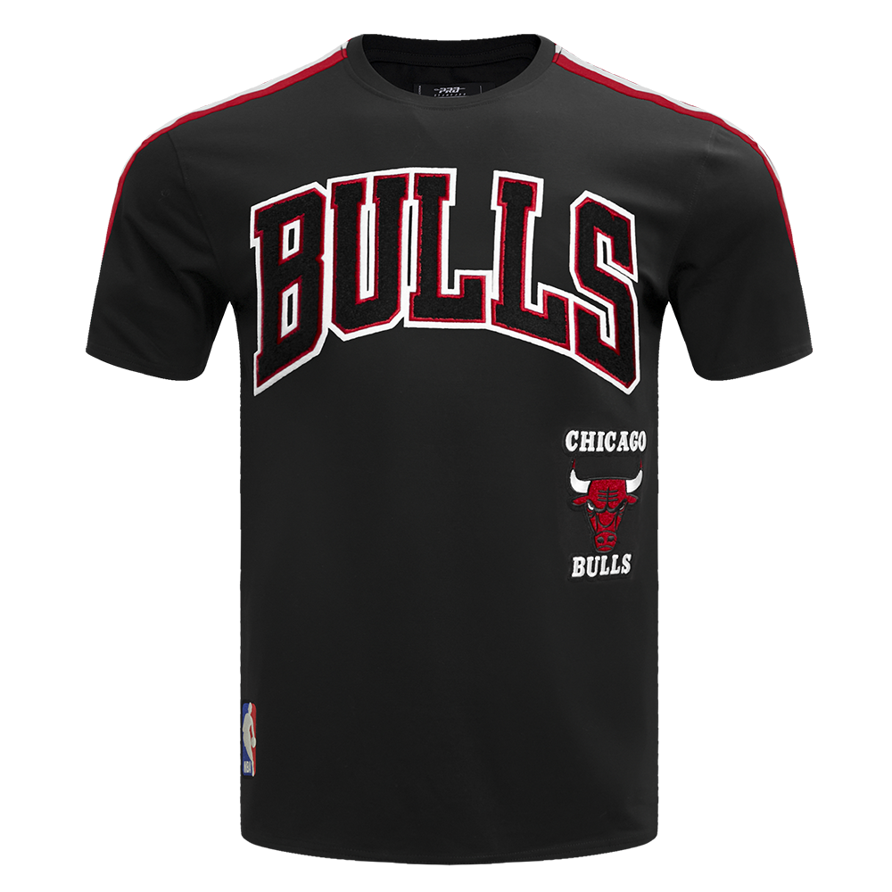 NBA CHICAGO BULLS RETRO CLASSIC MEN'S STRIPED TEE (BLACK/RED/BLACK)