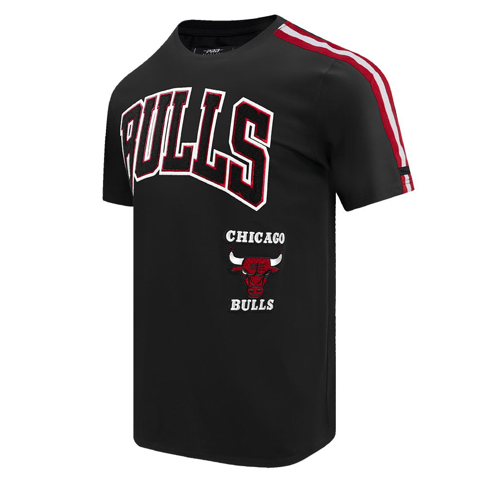 NBA CHICAGO BULLS RETRO CLASSIC MEN'S STRIPED TEE (BLACK/RED/BLACK)