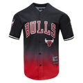 NBA CHICAGO BULLS TEAM MEN'S MESH BUTTON DOWN JERSEY (BLACK/RED)