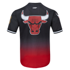 NBA CHICAGO BULLS TEAM MEN'S MESH BUTTON DOWN JERSEY (BLACK/RED)