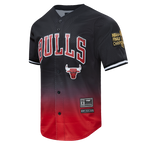 NBA CHICAGO BULLS TEAM MEN'S MESH BUTTON DOWN JERSEY (BLACK/RED)