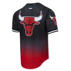 NBA CHICAGO BULLS TEAM MEN'S MESH BUTTON DOWN JERSEY (BLACK/RED)