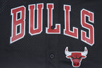 NBA CHICAGO BULLS TEAM MEN'S MESH BUTTON DOWN JERSEY (BLACK/RED)
