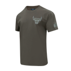NBA CHICAGO BULLS NEUTRAL T-SHIRT À ÉPAULES TOMBANTES POUR HOMME (TAUPE FONCÉ)