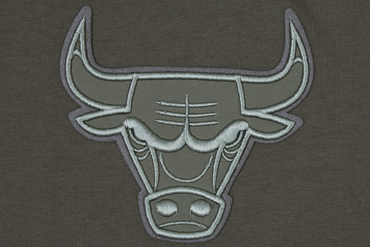 NBA CHICAGO BULLS NEUTRAL T-SHIRT À ÉPAULES TOMBANTES POUR HOMME (TAUPE FONCÉ)