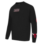 NBA CHICAGO BULLS WINGSPAN MEN'S DROP SHOULDER LS TEE (BLACK)