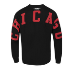 NBA CHICAGO BULLS WINGSPAN MEN'S DROP SHOULDER LS TEE (BLACK)
