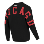 NBA CHICAGO BULLS WINGSPAN MEN'S DROP SHOULDER LS TEE (BLACK)