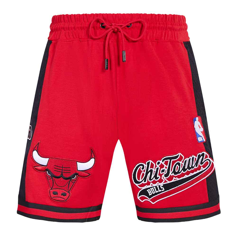 NBA CHICAGO BULLS SCRIPT TAIL MEN'S DOUBLE KNIT 2.0 SHORT (RED/BLACK)