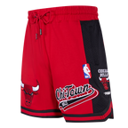 NBA CHICAGO BULLS SCRIPT TAIL MEN'S DOUBLE KNIT 2.0 SHORT (RED/BLACK)