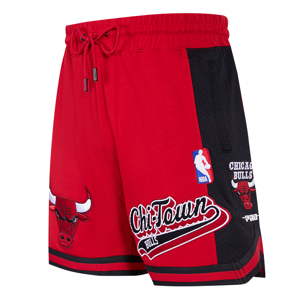 NBA CHICAGO BULLS SCRIPT TAIL MEN'S DOUBLE KNIT 2.0 SHORT (RED/BLACK)