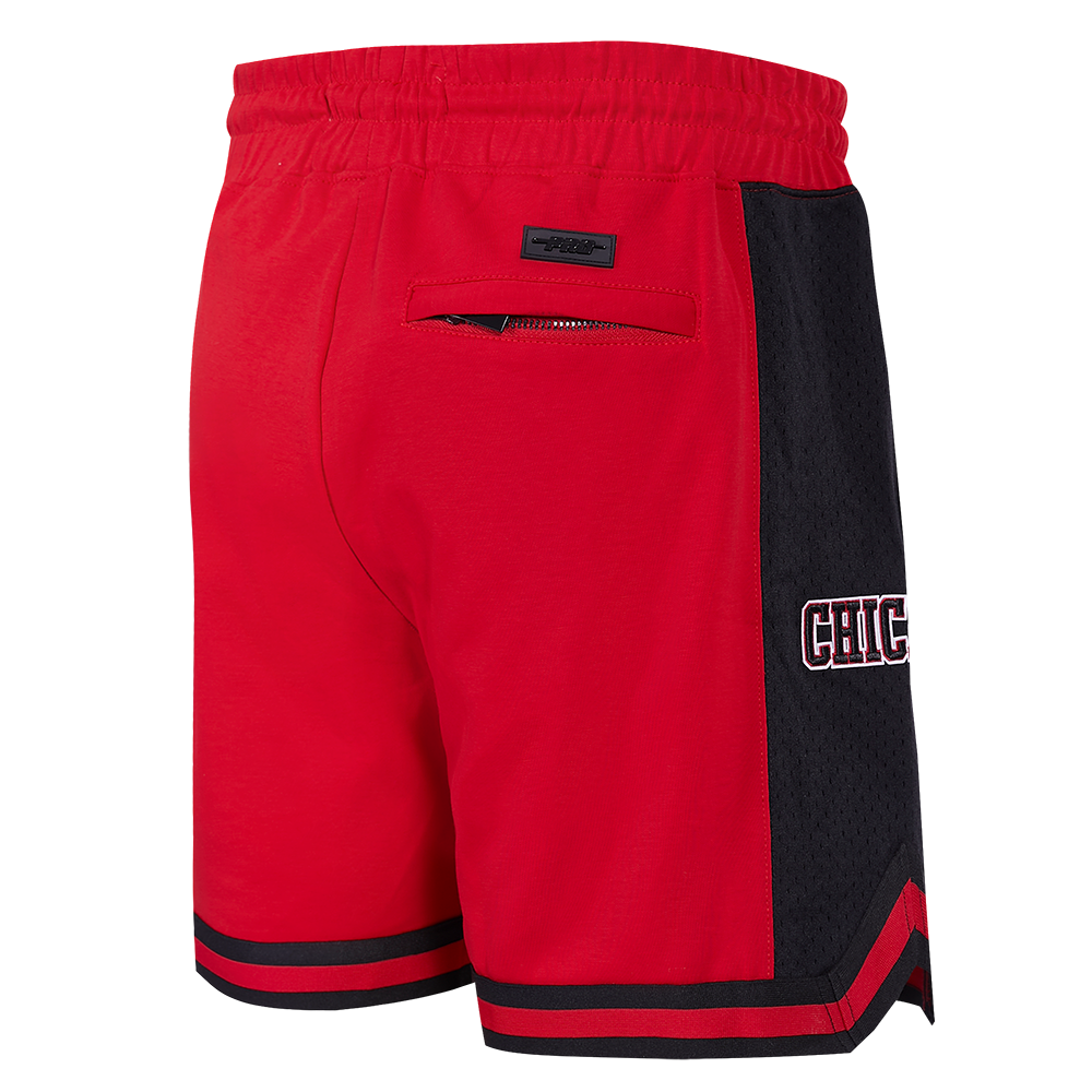 NBA CHICAGO BULLS SCRIPT TAIL MEN'S DOUBLE KNIT 2.0 SHORT (RED/BLACK)