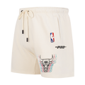 NBA CHICAGO BULLS ECHO LOGO MEN'S FLEECE SHORT (EGGSHELL)