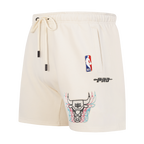 NBA CHICAGO BULLS ECHO LOGO MEN'S FLEECE SHORT (EGGSHELL)