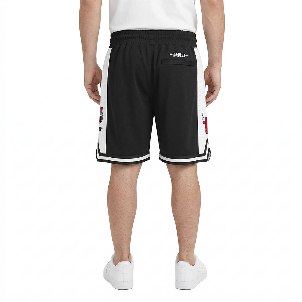 NBA CHICAGO BULLS LETTERMAN MEN'S ATHLETIC SHORT (BLACK)