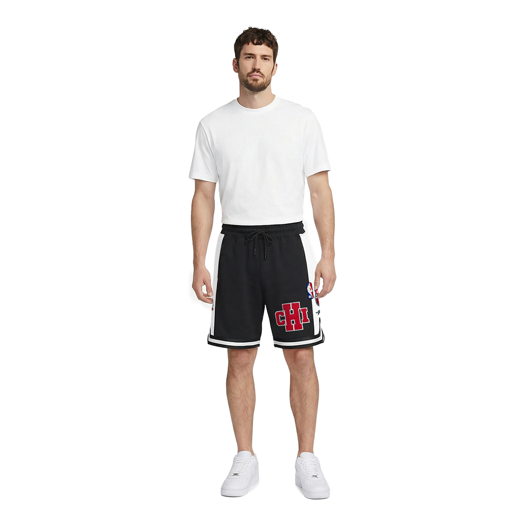 NBA CHICAGO BULLS LETTERMAN SHORT DE SPORT POUR HOMME (NOIR)