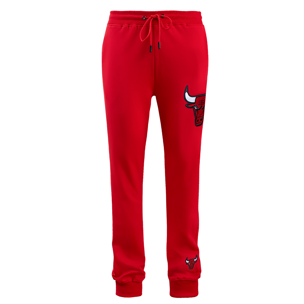 NBA CHICAGO BULLS CLASSIC CHENILLE PANTALON JOGGER POUR HOMME (ROUGE)