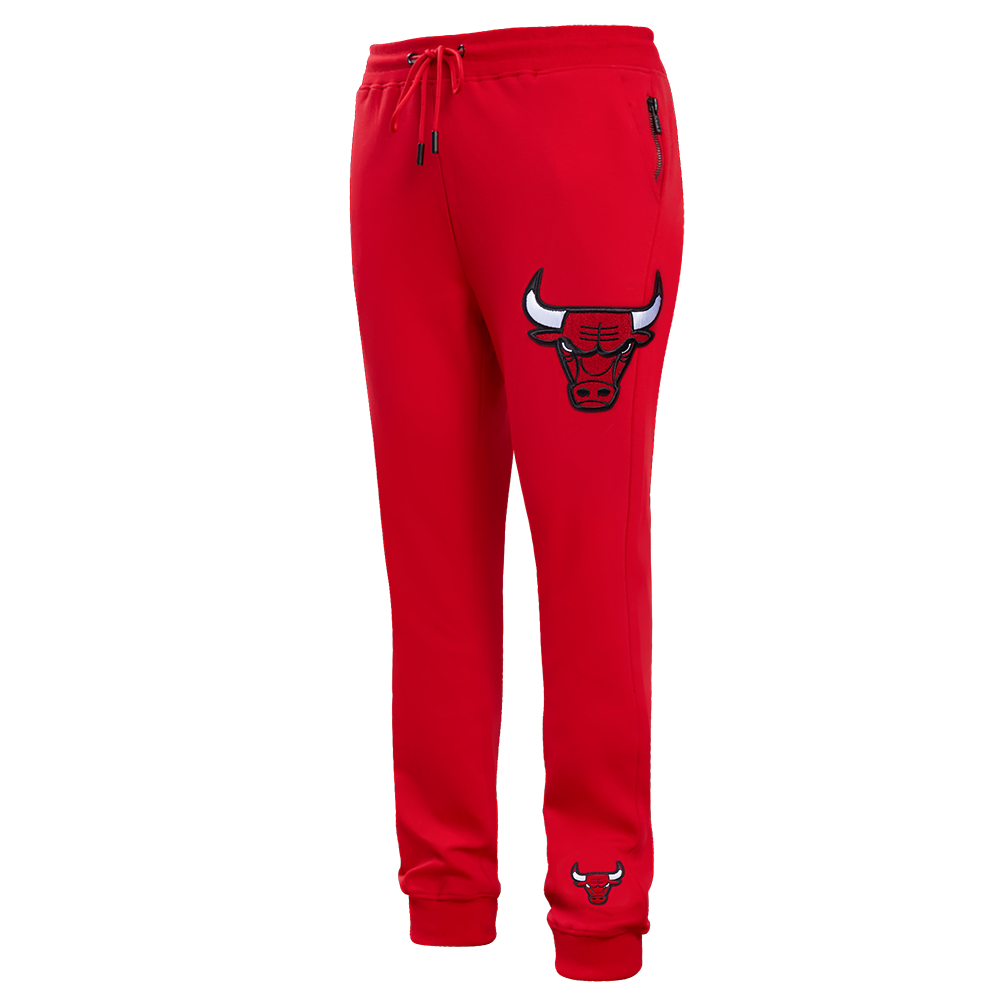 NBA CHICAGO BULLS CLASSIC CHENILLE PANTALON JOGGER POUR HOMME (ROUGE)