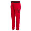 NBA CHICAGO BULLS SCRIPT TAIL PANTALON OUATÉ EN MOLLETON CÔTELÉ POUR HOMME (ROUGE/NOIR)