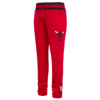 NBA CHICAGO BULLS SCRIPT TAIL PANTALON OUATÉ EN MOLLETON CÔTELÉ POUR HOMME (ROUGE/NOIR)