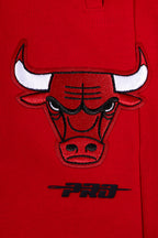 NBA CHICAGO BULLS SCRIPT TAIL PANTALON OUATÉ EN MOLLETON CÔTELÉ POUR HOMME (ROUGE/NOIR)
