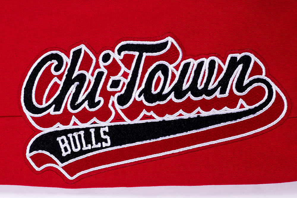 NBA CHICAGO BULLS SCRIPT TAIL PANTALON OUATÉ EN MOLLETON CÔTELÉ POUR HOMME (ROUGE/NOIR)