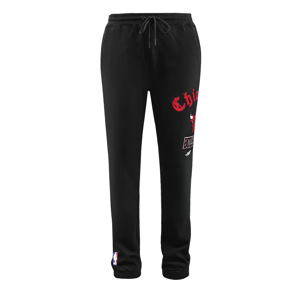 NBA CHICAGO BULLS OLD ENGLISH MEN'S SWEATPANT (BLACK)