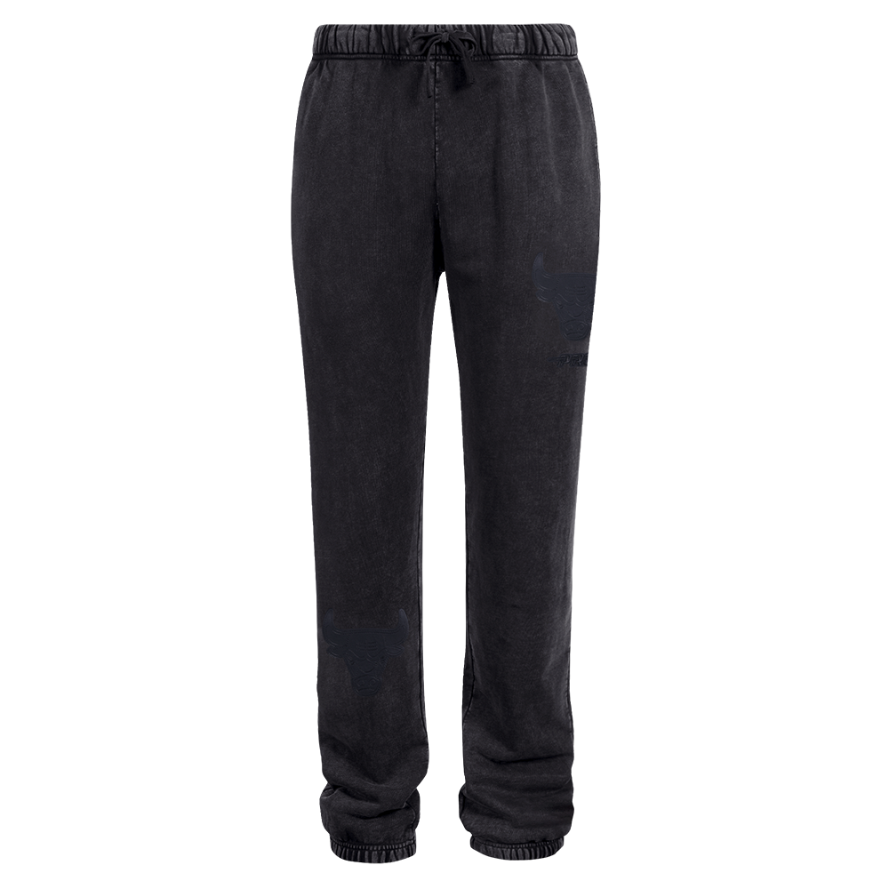 NBA CHICAGO BULLS WASHED VANGUARD MEN'S ENZYME WASH RELAXED FT SWEAT (WASHED BLACK)