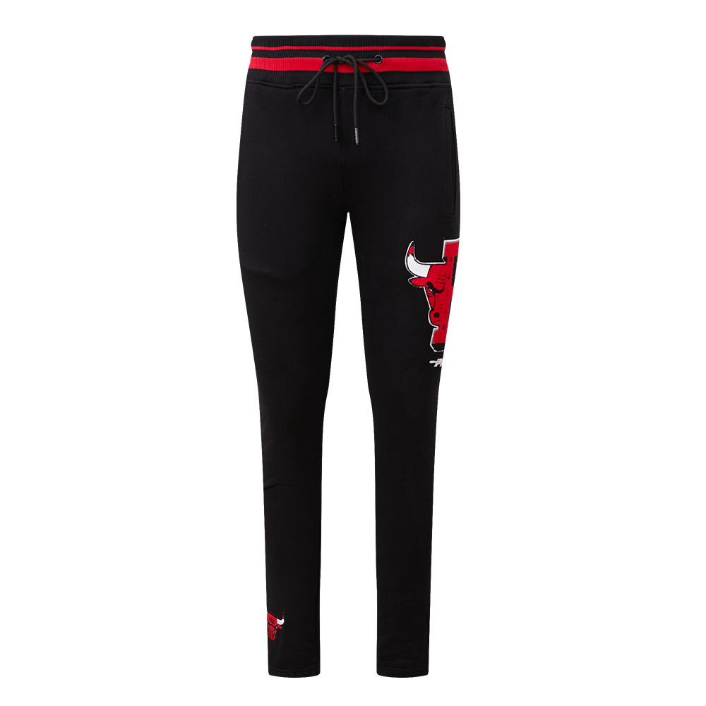 NBA CHICAGO BULLS MASHUP MEN'S RIB SWEATPANT (BLACK/RED/BLACK)