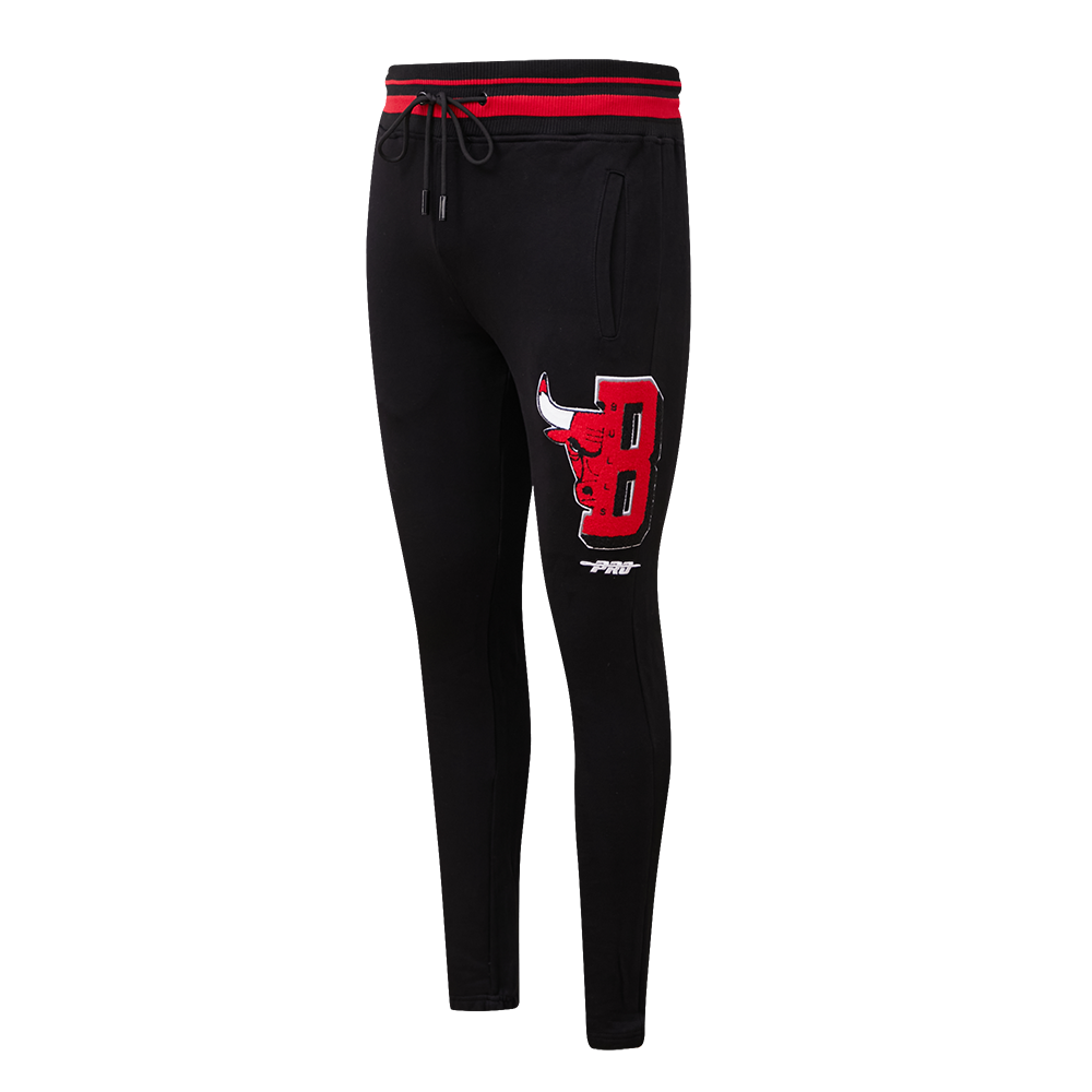 NBA CHICAGO BULLS PANTALON OUATÉ MASHUP CÔTELÉ POUR HOMME (NOIR/ROUGE/NOIR)