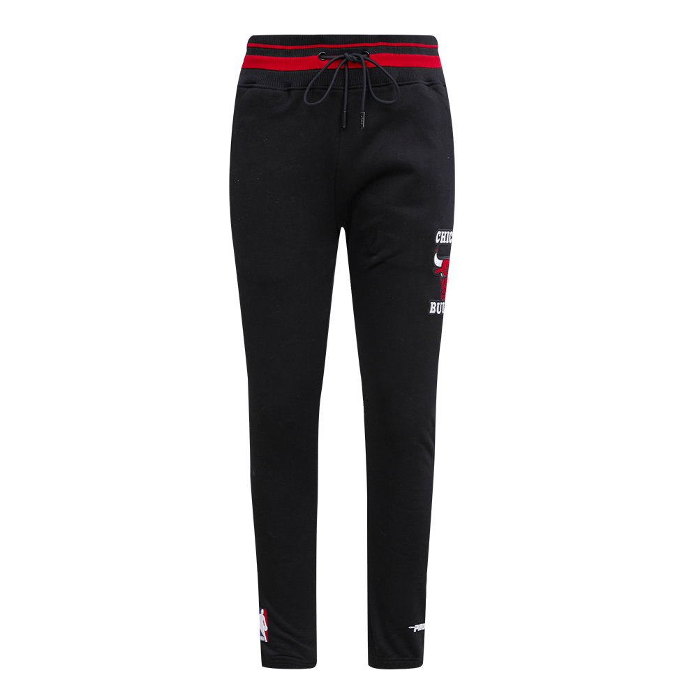 NBA CHICAGO BULLS RETRO CLASSIC PANTALON OUATÉ POUR HOMME (NOIR/ROUGE/NOIR)