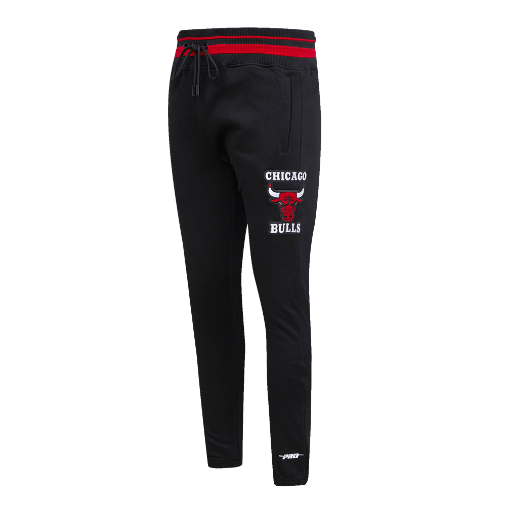 NBA CHICAGO BULLS RETRO CLASSIC PANTALON OUATÉ POUR HOMME (NOIR/ROUGE/NOIR)