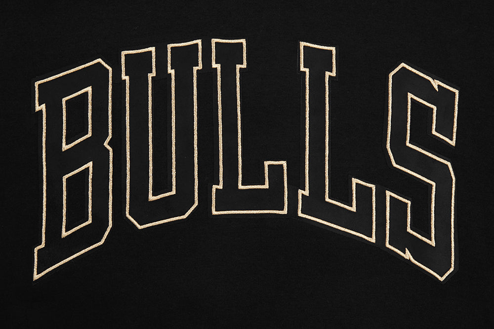 NBA CHICAGO BULLS CHANDAIL À CAPUCHON NOIR ET OR EN MAILLE DOUBLE POUR HOMME (NOIR)