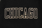 NBA CHICAGO BULLS CHANDAIL À CAPUCHON NOIR ET OR EN MAILLE DOUBLE POUR HOMME (NOIR)