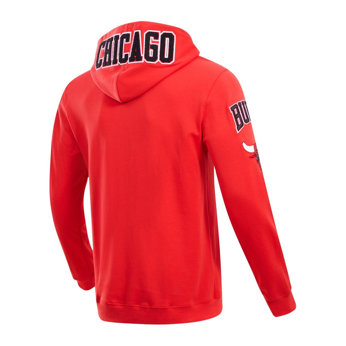NBA CHICAGO BULLS CLASSIC CHENILLE MEN'S PULLOVER HOODIE (RED)