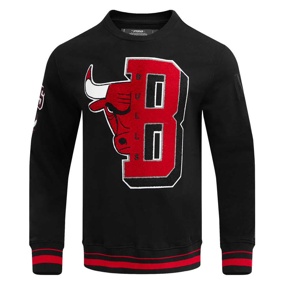NBA CHICAGO BULLS CHANDAIL À COL ROND MASHUP CÔTELÉ POUR HOMME (NOIR/ROUGE/NOIR)