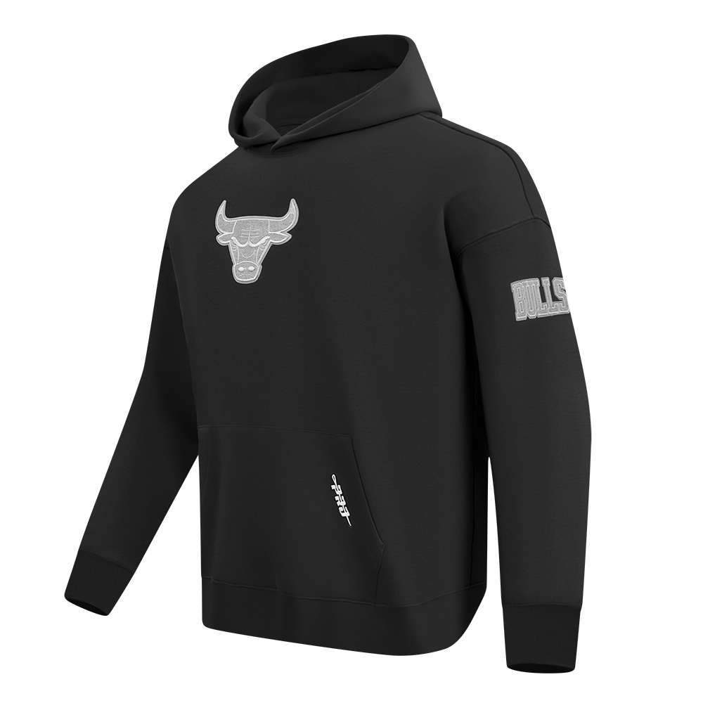 NBA CHICAGO BULLS REVERSE FRENCH TERRY MEN'S DROP SHOULDER FLC PO HO (BLACK)