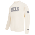 NBA CHICAGO BULLS REVERSE FRENCH TERRY MEN'S DROP SHOULDER FLC CREWNECK (EGGSHELL)