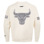 NBA CHICAGO BULLS REVERSE FRENCH TERRY MEN'S DROP SHOULDER FLC CREWNECK (EGGSHELL)