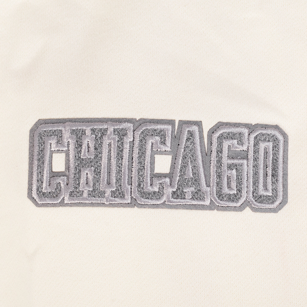 NBA CHICAGO BULLS REVERSE FRENCH TERRY MEN'S DROP SHOULDER FLC CREWNECK (EGGSHELL)