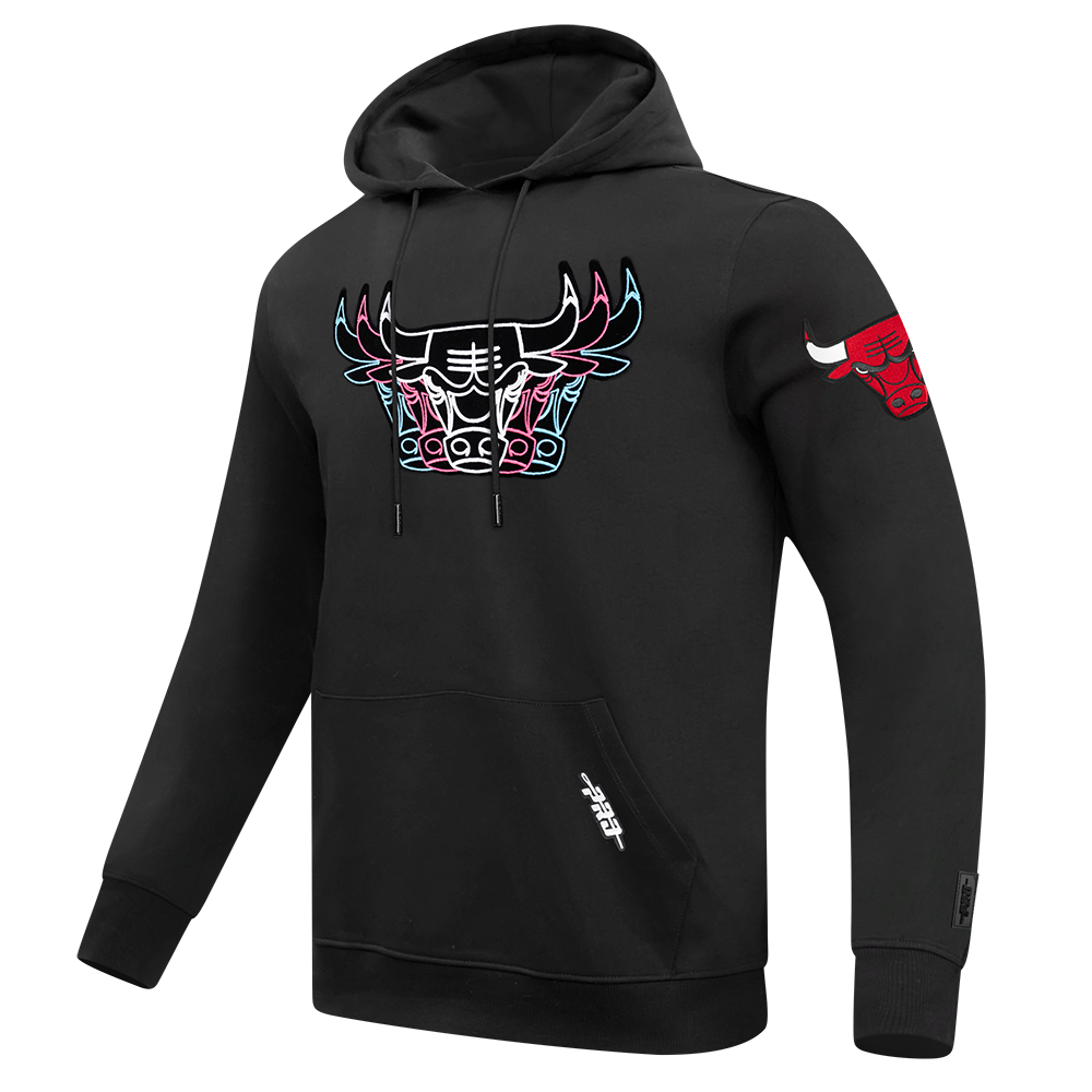 NBA CHICAGO BULLS ECHO LOGO CHANDAIL À CAPUCHON EN MOLLETON POUR HOMME (NOIR)